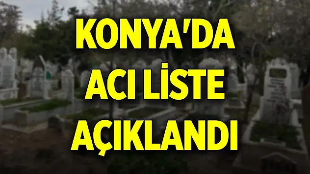 Konya'da bugün vefat edenlerin isimleri açıklandı (19 Temmuz 2025)