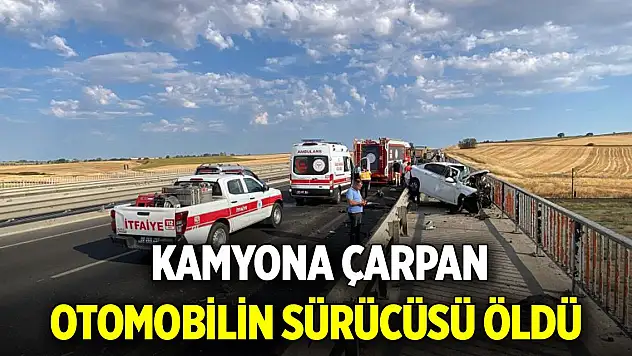 Kamyona çarpan otomobilin sürücüsü öldü