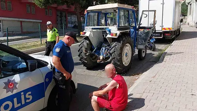Çaldığı traktörle gezerken yakalandı