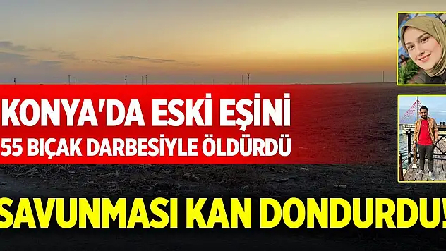 Konya'da eski eşini 55 bıçak darbesiyle öldürdü, savunması kan dondurdu!