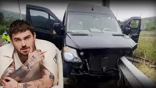 Şarkıcı Çağan Şengül kaza yaptı! Minübüs bariyerlere saplandı