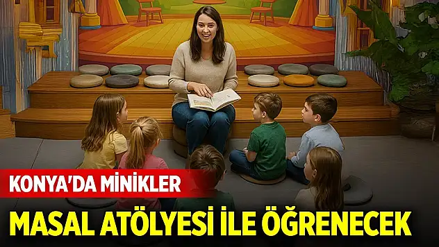 Konya'da minikler masal atölyesi ile öğrenecek
