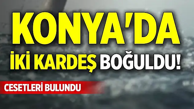 Konya'da iki kardeş boğuldu! Cesetleri bulundu