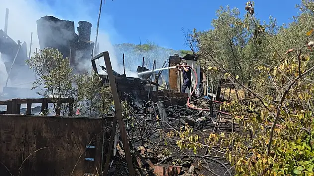 Bağ evi alev alev yandı