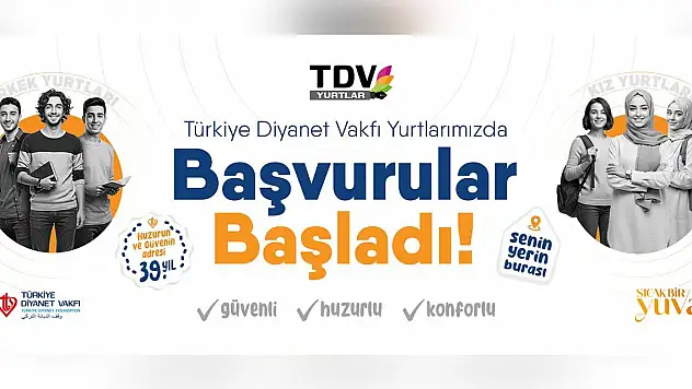 Türkiye Diyanet Vakfı yurtlarında yeni dönem kayıt süreci başladı