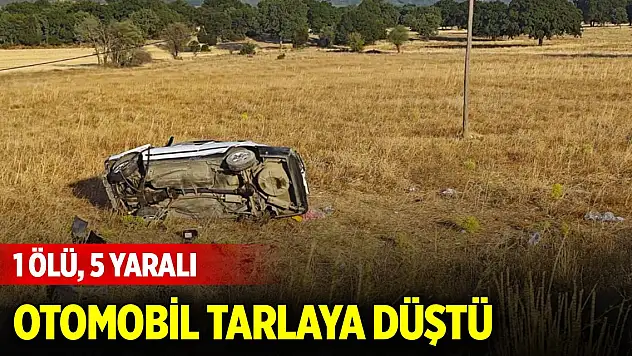 Otomobil tarlaya düştü: 1 ölü, 5 yaralı
