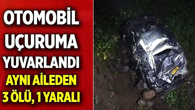 Yayladan dönüş yolunda otomobil uçuruma yuvarlandı aynı aileden 3 ölü, 1 yaralı