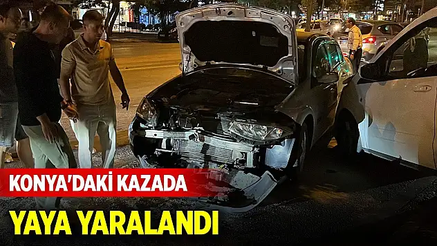 Konya'daki kazada kaldırımda yürüyen yaya yaralandı