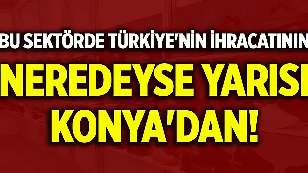 Bu sektörde Türkiye'nin ihracatının neredeyse yarısı Konya'dan!