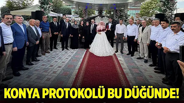 Konya protokolü bu düğünde! Tekeli ile Topçu ailelerinin mutlu günü
