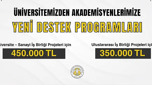 Selçuk Üniversitesi akademisyenlere 450 bin TL'ye kadar destek verecek