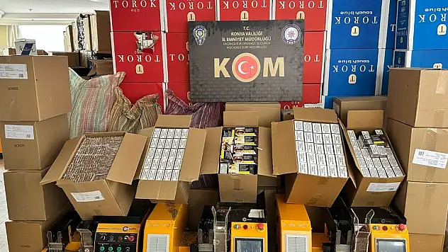 Konya'da okul karşısında kaçak sigara üretimhanesi!