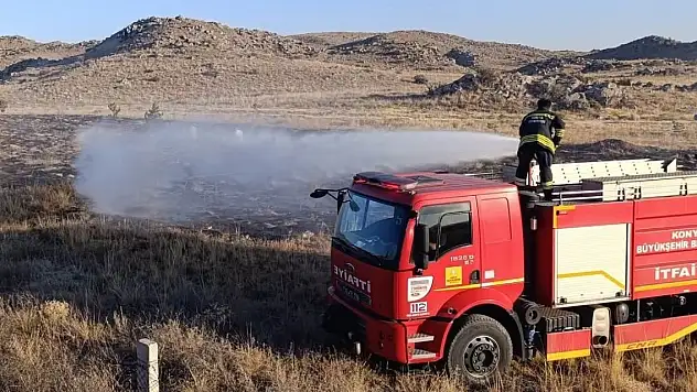 Konya Karapınar'da yangın