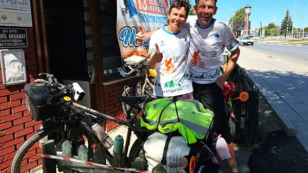 Avusturyalı çift Konya'da mola verdi