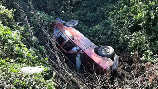 Otomobil şarampole devrildi: Aynı aileden 3'ü çocuk 5 kişi yaralandı