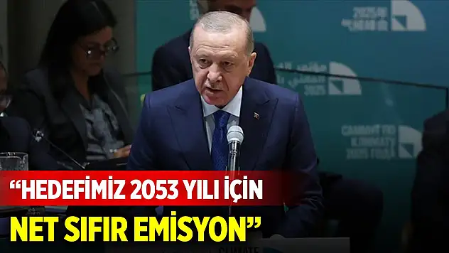 Cumhurbaşkanı Erdoğan: Hedefimiz 2053 yılı için net sıfır emisyon