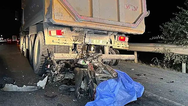 Motosiklet sürücüsünün feci ölümü