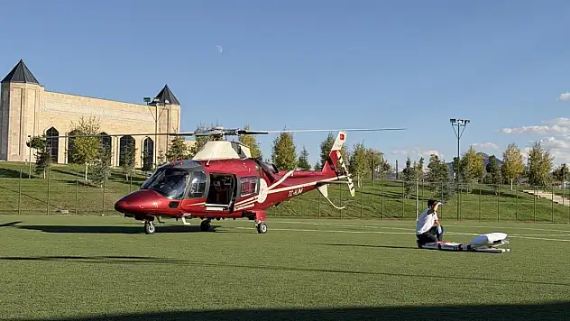 Konya'da hava ambulansı kalp krizi geçiren hasta için havalandı