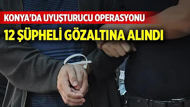 Konya'da uyuşturucu operasyonunda 12 şüpheli gözaltına alındı