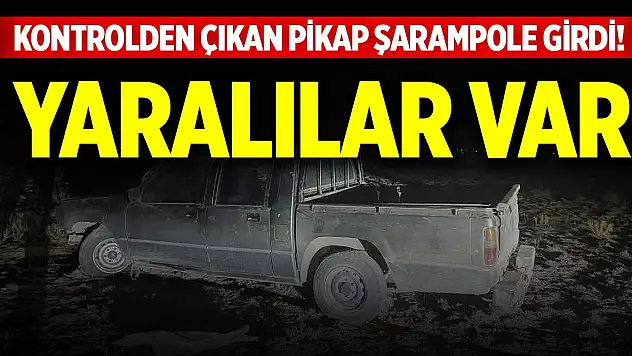 Konya'da kontrolden çıkan pikap şarampole girdi! Yaralılar var