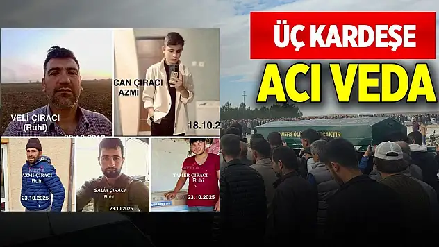 Kazada ölen üç kardeşe yürek burkan veda