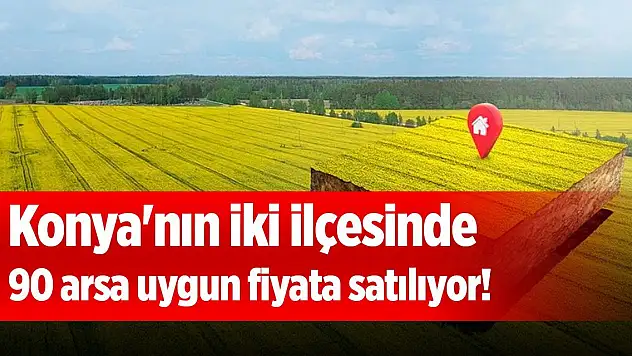 Konya'nın iki ilçesinde 90 arsa uygun fiyata satılıyor!