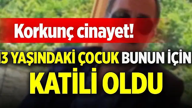 Korkunç cinayet!13 yaşındaki çocuk bunun için katili oldu
