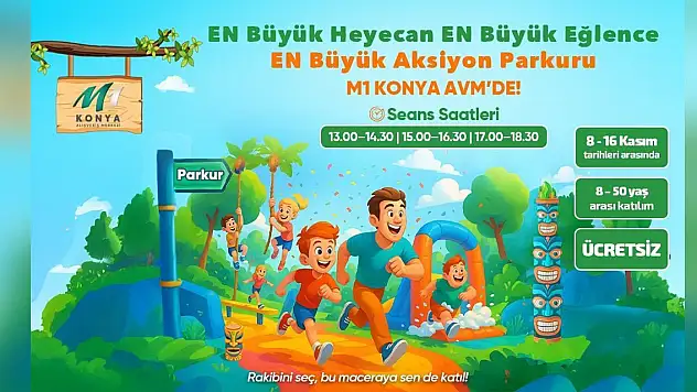 Aksiyon Parkuru heyecanı M1 Konya AVM'de devam ediyor