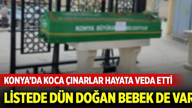 Konya'da koca çınarlar hayata veda etti... Listede dün doğan bebek de var