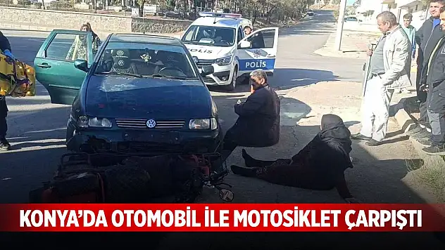 Konya'da otomobil ile motosiklet çarpıştı: 2 yaralı