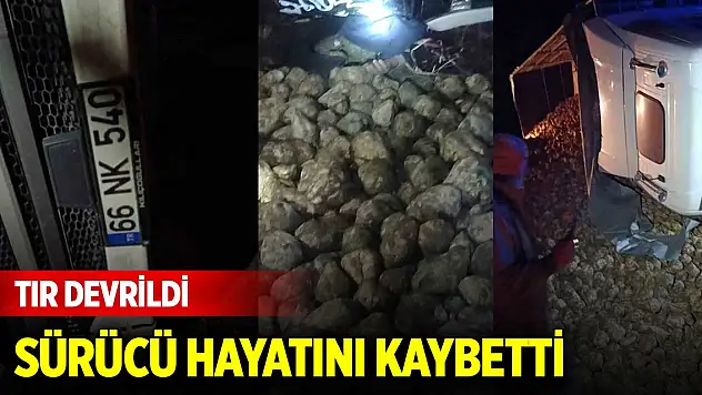 Kontrolden çıkan tırın devrilmesi sonucu sürücü öldü