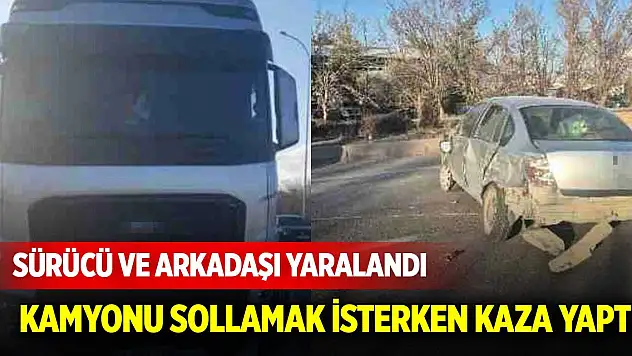 Konya'da kamyonu sollamak isterken kaza yaptı! 2 kişi yaralandı