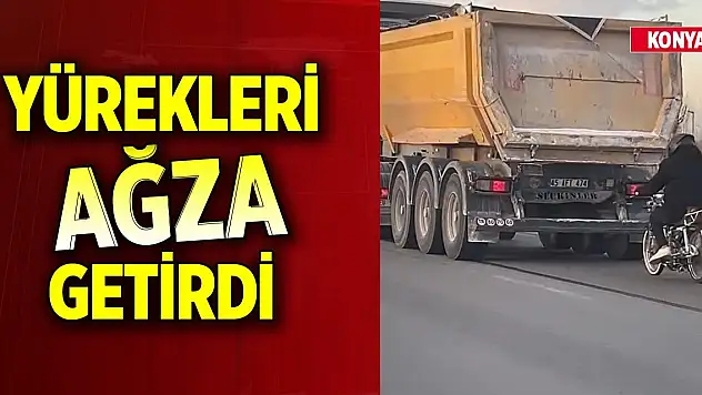 Konya merkezde tehlikeli yolculuk... Yürekleri ağza getirdi