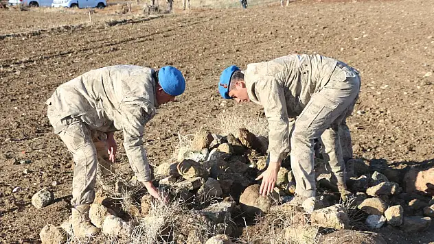 Kesik baş ile suç aleti bıçağın bulunması için her taşın altı kontrol ediliyor