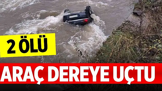 Yağış nedeniyle kayganlaşan yolda araç dereye uçtu: 2 ölü