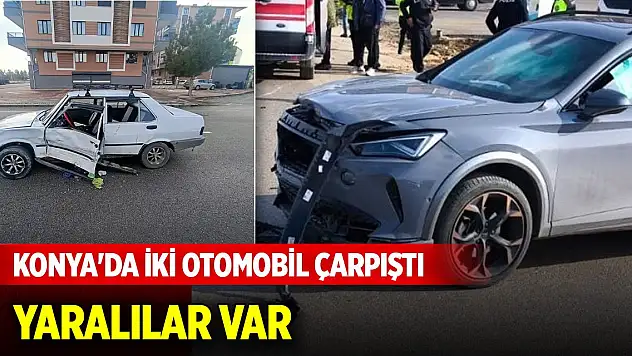 Konya Seydişehir'de iki otomobil çarpıştı, yaralılar var