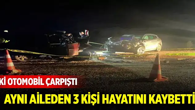 İki otomobil çarpıştı Aynı aileden 3 kişi hayatını kaybetti