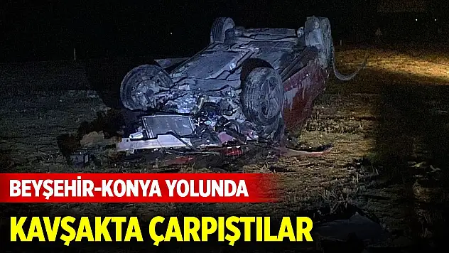 Beyşehir-Konya yolunda kavşakta çarpıştılar: 4 yaralı