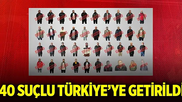 20'si kırmızı bültenle aranan 40 suçlu Türkiye'ye getirildi