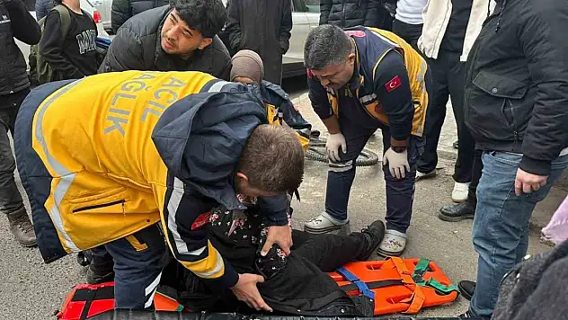 Bisikletin çarptığı kadın hastanelik oldu