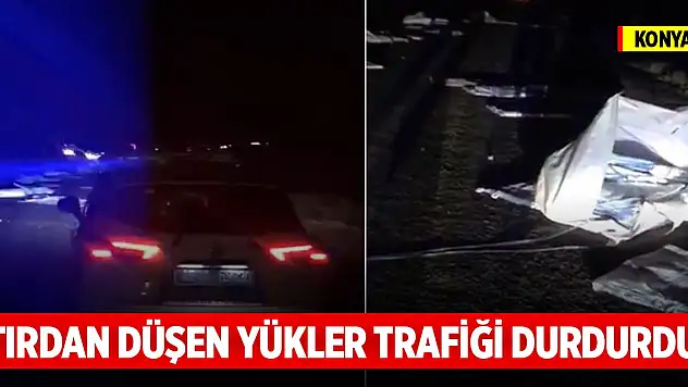Karapınar-Ereğli yolunda tırdan düşen yükler trafiği durdurdu
