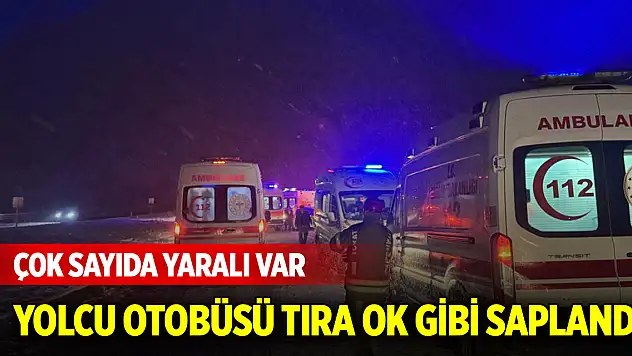 Yolcu otobüsü tıra ok gibi saplandı! Çok sayıda yaralı var