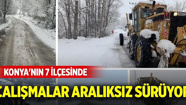 Konya'nın 7 ilçesinde çalışmalar aralıksız sürüyor