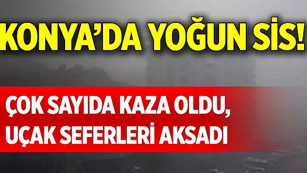 Konya'da yoğun sis! Çok sayıda kaza oldu, uçak seferleri aksadı