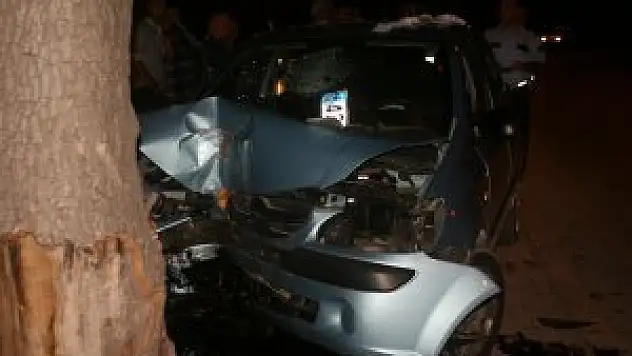 Konya'da otomobil ağaca çarptı: 1 yaralı