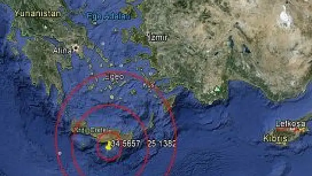 Akdeniz'de 5,7 büyüklüğünde deprem