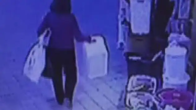 Leğen hırsızı kadın kameraya yakalandı