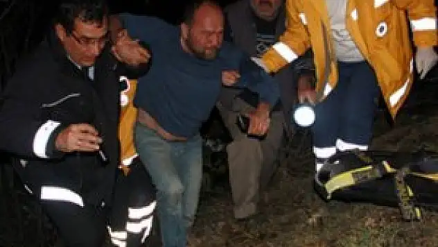 Kaza yapan kamyon sürücüsü, gözyaşlarını tutamadı