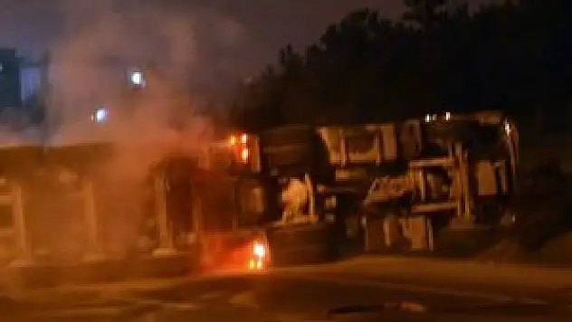 LPG yüklü tanker devrildi, faciadan dönüldü