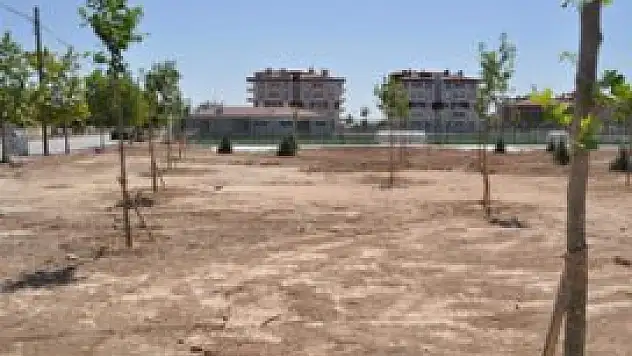 Karatay'da spor tesisi ağaçlandırıldı